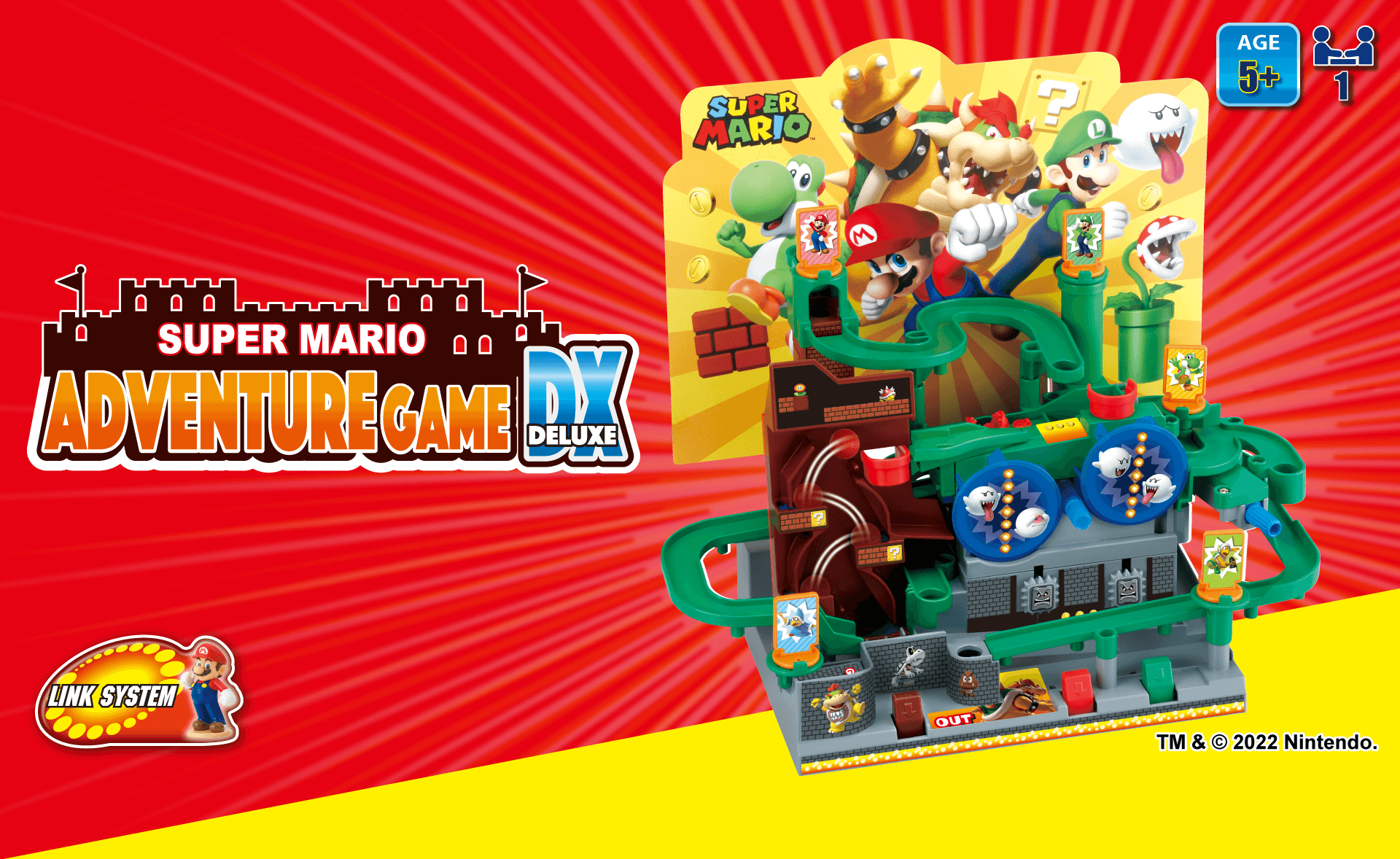 Epoch Games' Super Mario TM Super Mario Adventure Game Deluxe!Family board game for ages 5+
