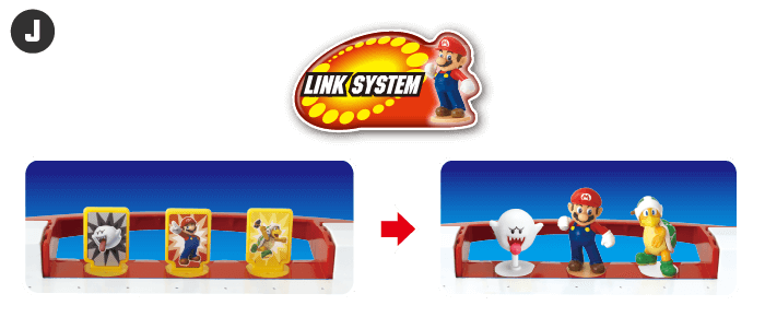 Voit pelata kohdeammuntaa myös millä tahansa muiden LINK SYSTEM -pelien figuurien avulla (myydään erikseen)! (J) Lisää hauskuutta LINK SYSTEMIN avulla!