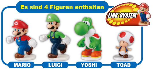 4 Figures inside MARIO LUIGI YOSHI TOAD