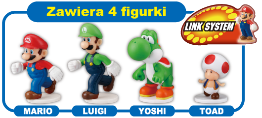 4 Figures inside MARIO LUIGI YOSHI TOAD