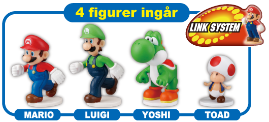 4 Figures inside MARIO LUIGI YOSHI TOAD